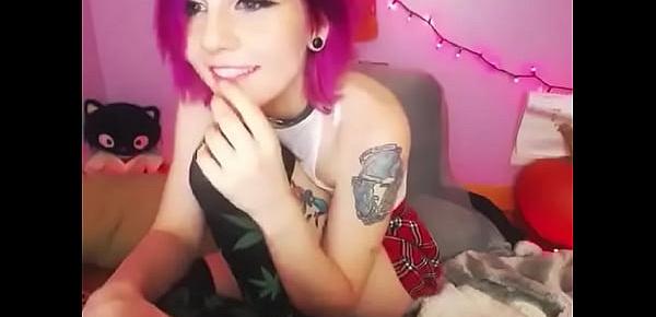  Cute Punk Plays with Her Pussy